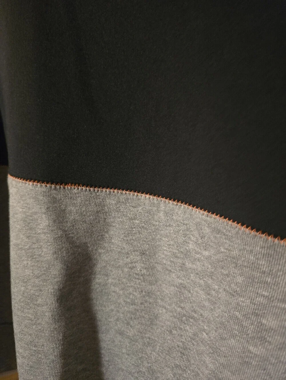Nike Black & Gray Cropped Sweatshirt with White Swoosh